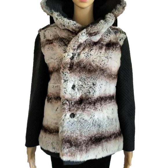 Custom Made Monaco Genuine Ermine Fur Après-ski Jacket Coact 38 6 M - Picture 2 of 10